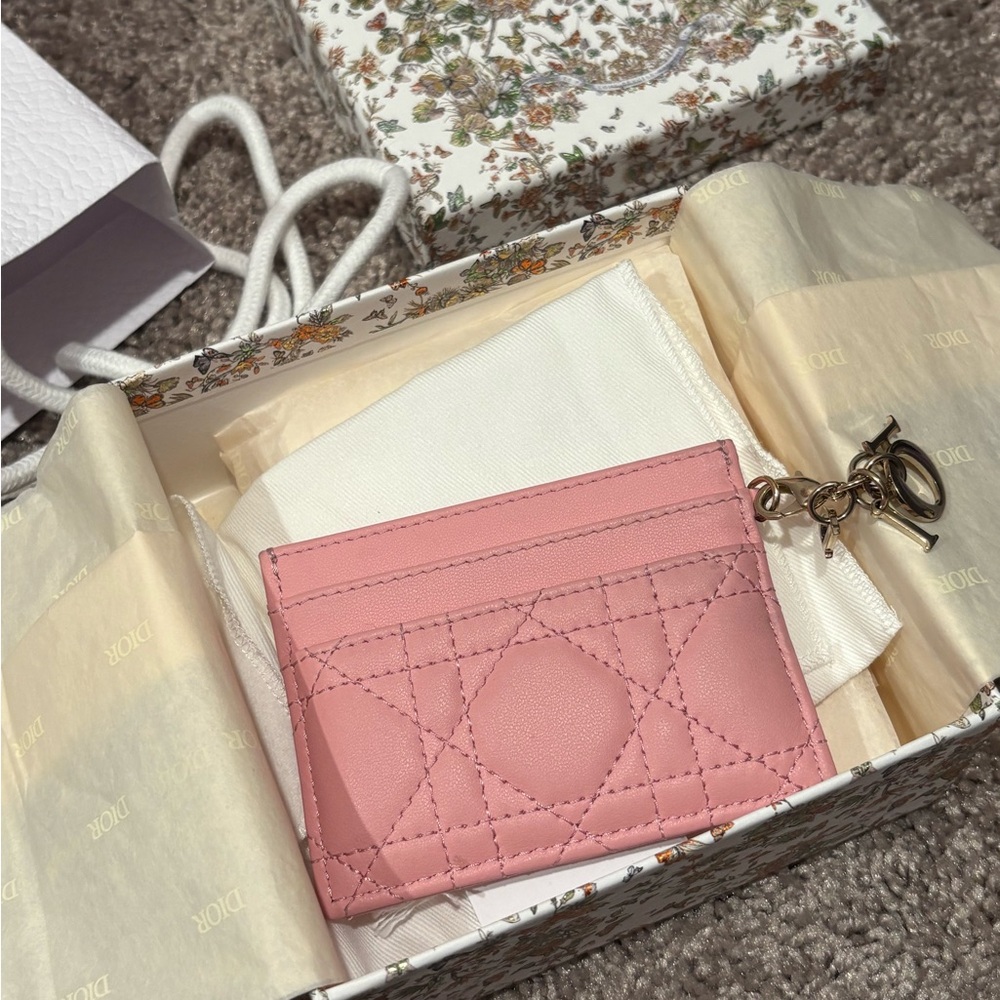 Dior Blush Pink Quilted Card Holder